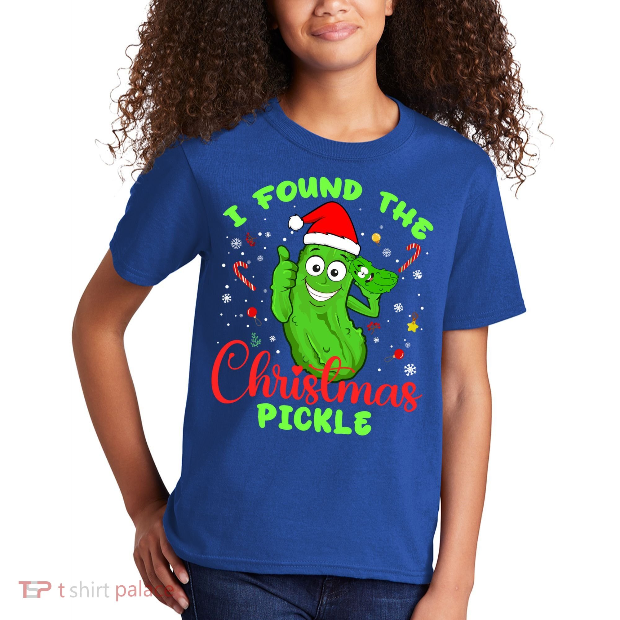 I Found The Christmas Pickle Funny Xmas Party Gift Kids T-Shirt