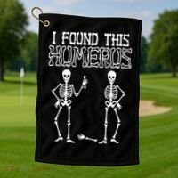 I Found This Humerus Funny Skeleton Golf Towel thumb 1