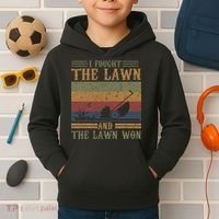 I fought the lawn and the lawn won Kids Hoodie thumb 2