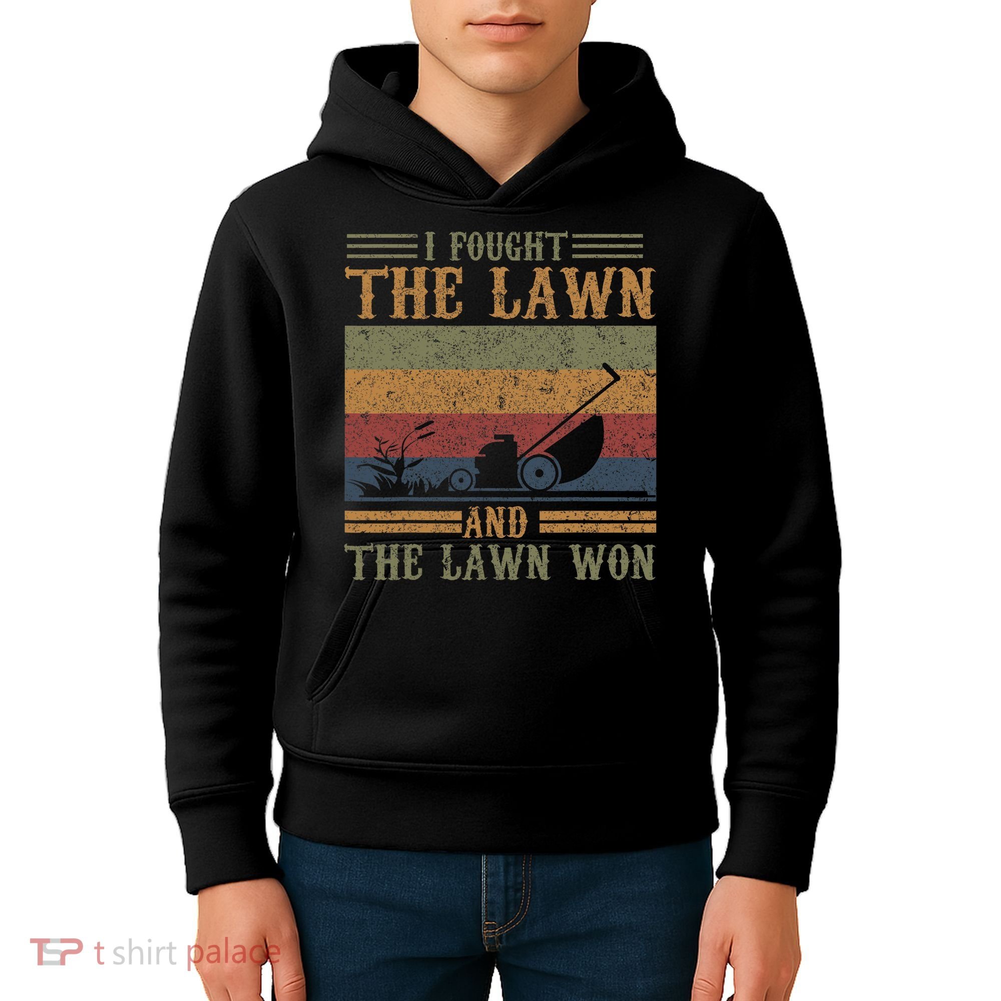 I fought the lawn and the lawn won Kids Hoodie