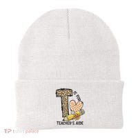 Is For Teacher’S Aide Back To First Day Of School Leopard Beanie thumb 0