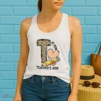 Is For Teacher’S Aide Back To First Day Of School Leopard Women's Tank Top thumb 2