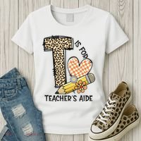 Is For Teacher’S Aide Back To First Day Of School Leopard Women's T-Shirt thumb 3