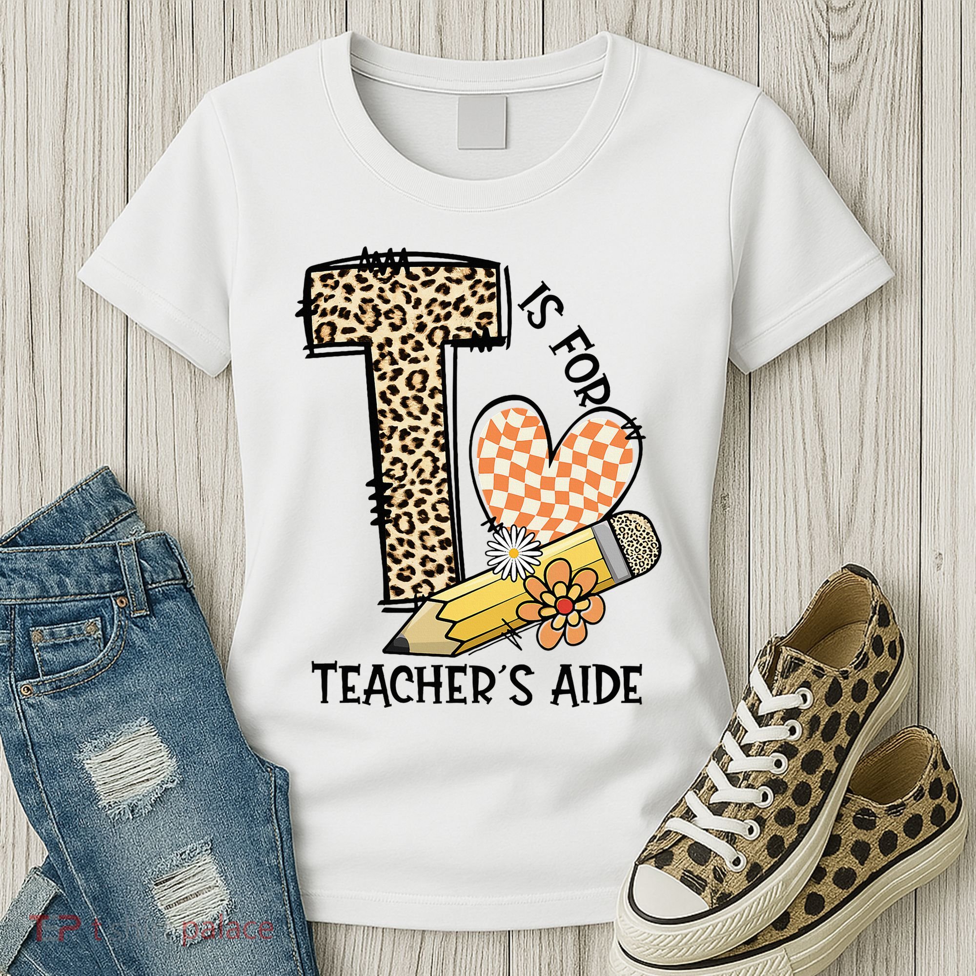 Is For Teacher’S Aide Back To First Day Of School Leopard Women's T-Shirt