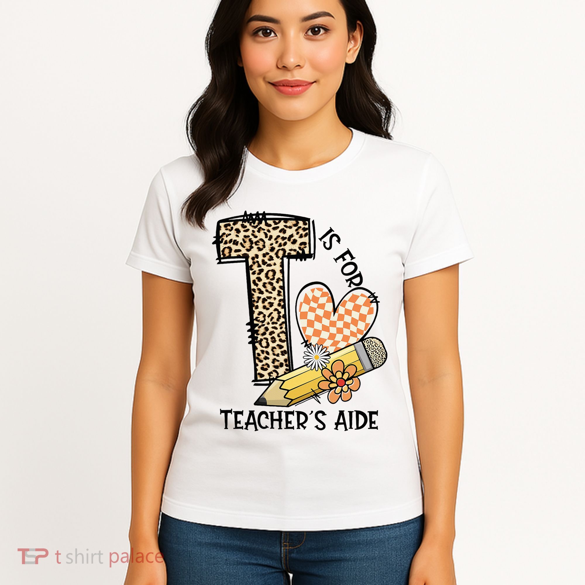 Is For Teacher’S Aide Back To First Day Of School Leopard Women's T-Shirt