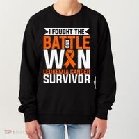 I Fought The Battle And Win Leukemia Cancer Survivor Women's Sweatshirt thumb 0