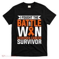 I Fought The Battle And Win Leukemia Cancer Survivor T-Shirt thumb 0