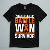 I Fought The Battle And Win Leukemia Cancer Survivor T-Shirt thumb 5