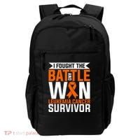 I Fought The Battle And Win Leukemia Cancer Survivor Backpack thumb 0