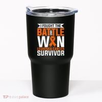 I Fought The Battle And Win Leukemia Cancer Survivor Tumbler thumb 0