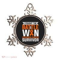 I Fought The Battle And Win Leukemia Cancer Survivor Ornament thumb 0
