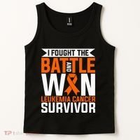 I Fought The Battle And Win Leukemia Cancer Survivor Tank Top thumb 2