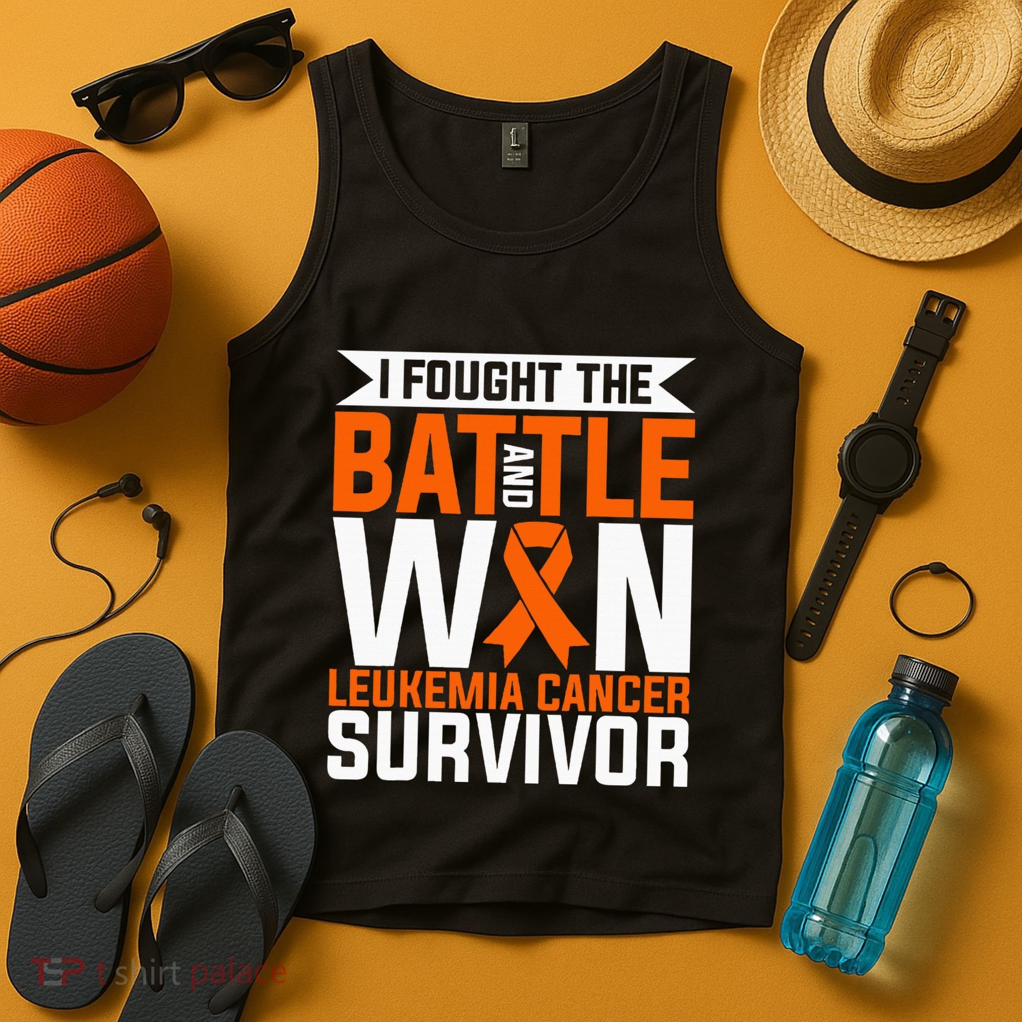 I Fought The Battle And Win Leukemia Cancer Survivor Tank Top