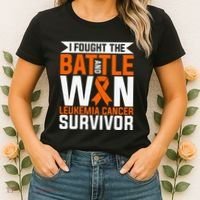 I Fought The Battle And Win Leukemia Cancer Survivor Women's T-Shirt thumb 2