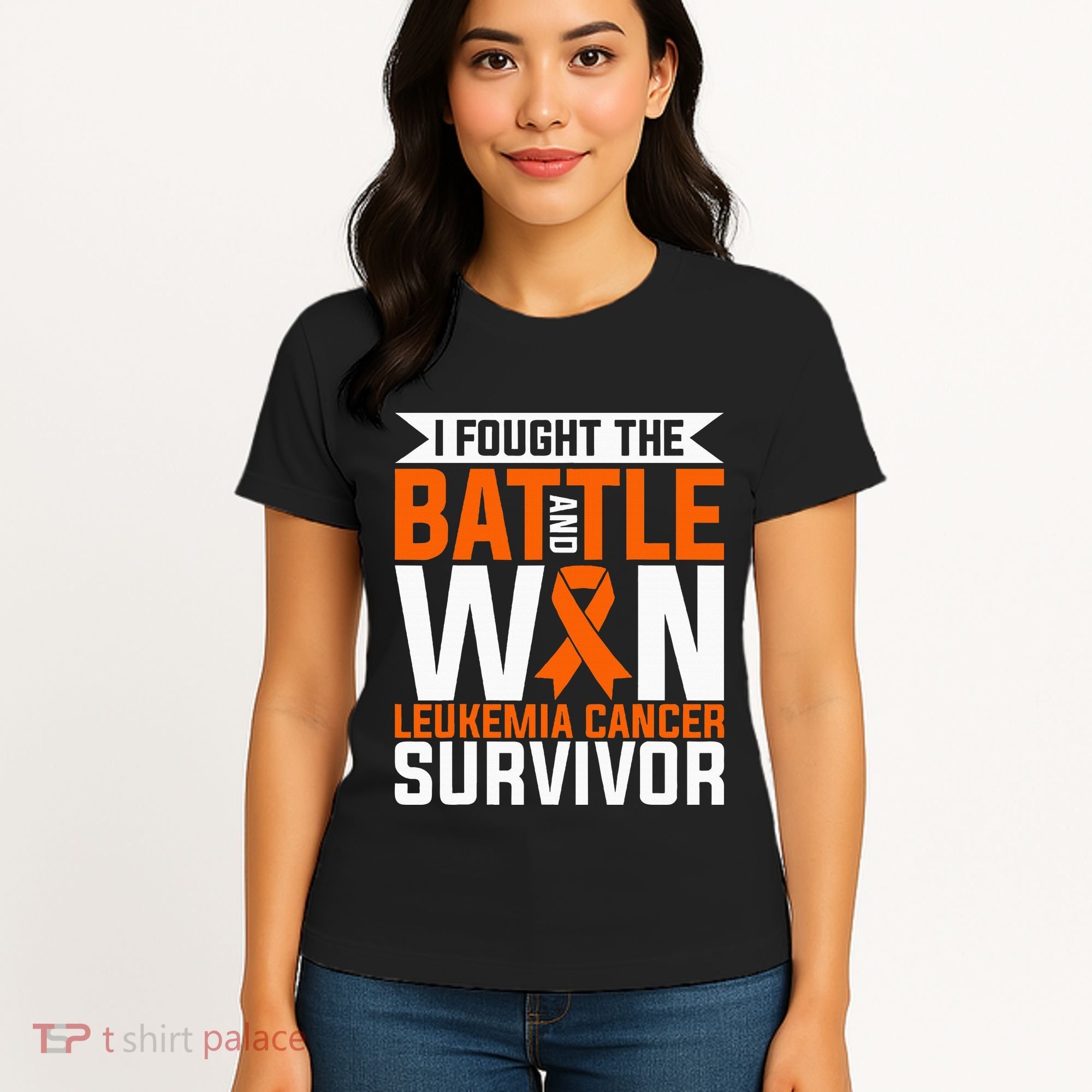 I Fought The Battle And Win Leukemia Cancer Survivor Women's T-Shirt