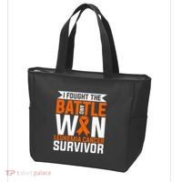 I Fought The Battle And Win Leukemia Cancer Survivor Tote Bag thumb 3