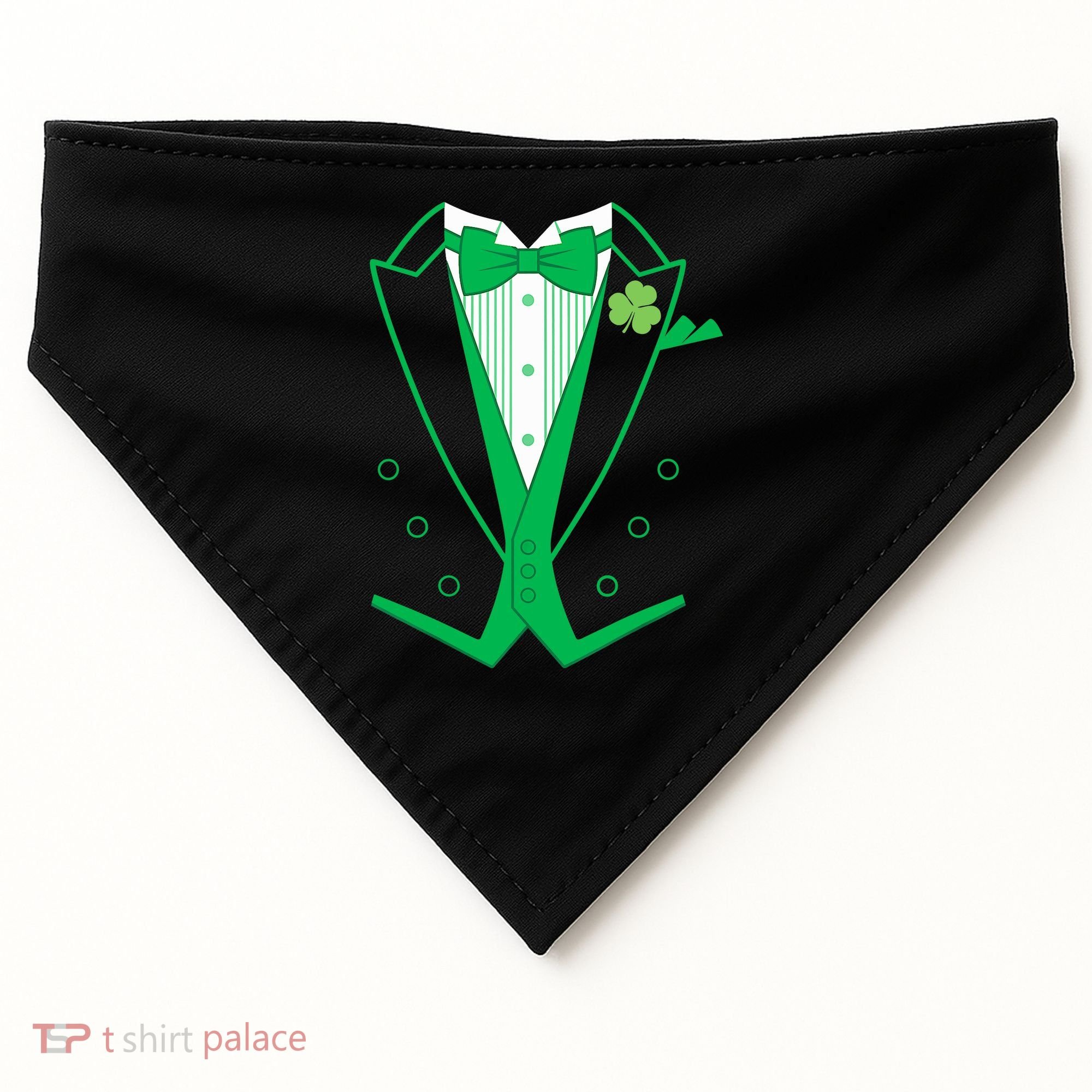 Irish Formal Tuxedo St. Patrick's Day USA-Made Doggie Bandana