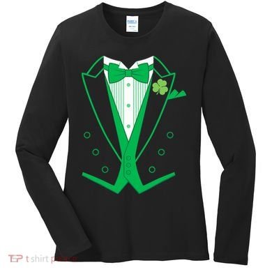 Irish Formal Tuxedo St. Patrick's Day Women's Long Sleeve Shirt