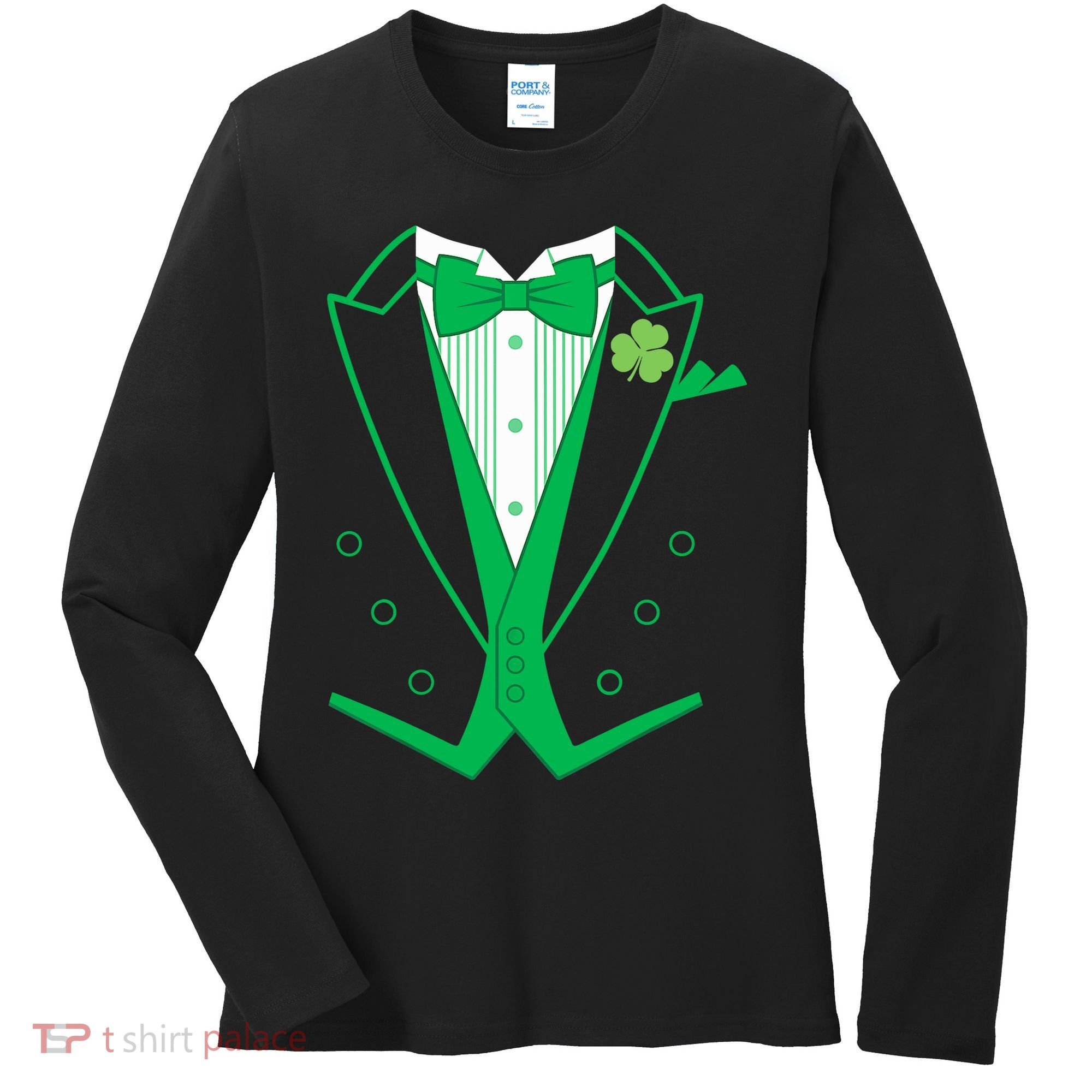 Irish Formal Tuxedo St. Patrick's Day Women's Long Sleeve Shirt