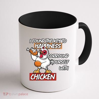 I Found The Key To Happiness, Surround Yourself With Chickens Coffee Mug back