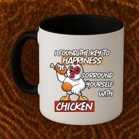 I Found The Key To Happiness, Surround Yourself With Chickens Coffee Mug thumb 2