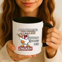 I Found The Key To Happiness, Surround Yourself With Chickens Coffee Mug thumb 3