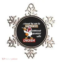 I Found The Key To Happiness, Surround Yourself With Chickens Ornament thumb 0