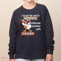 I Found The Key To Happiness, Surround Yourself With Chickens Women's Sweatshirt thumb 0