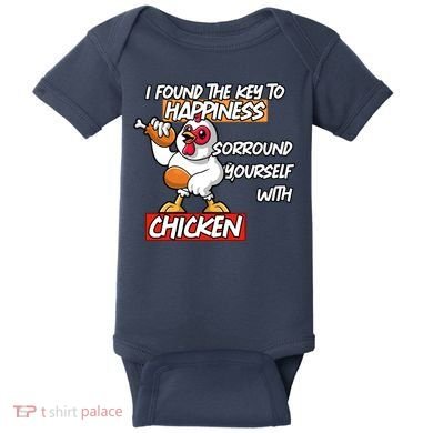 I Found The Key To Happiness, Surround Yourself With Chickens Baby Bodysuit