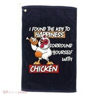 I Found The Key To Happiness, Surround Yourself With Chickens Golf Towel thumb 0