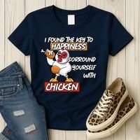 I Found The Key To Happiness, Surround Yourself With Chickens Women's T-Shirt thumb 3