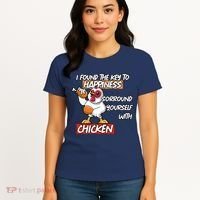 I Found The Key To Happiness, Surround Yourself With Chickens Women's T-Shirt thumb 4
