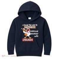 I Found The Key To Happiness, Surround Yourself With Chickens Kids Hoodie thumb 0