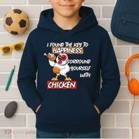 I Found The Key To Happiness, Surround Yourself With Chickens Kids Hoodie thumb 2