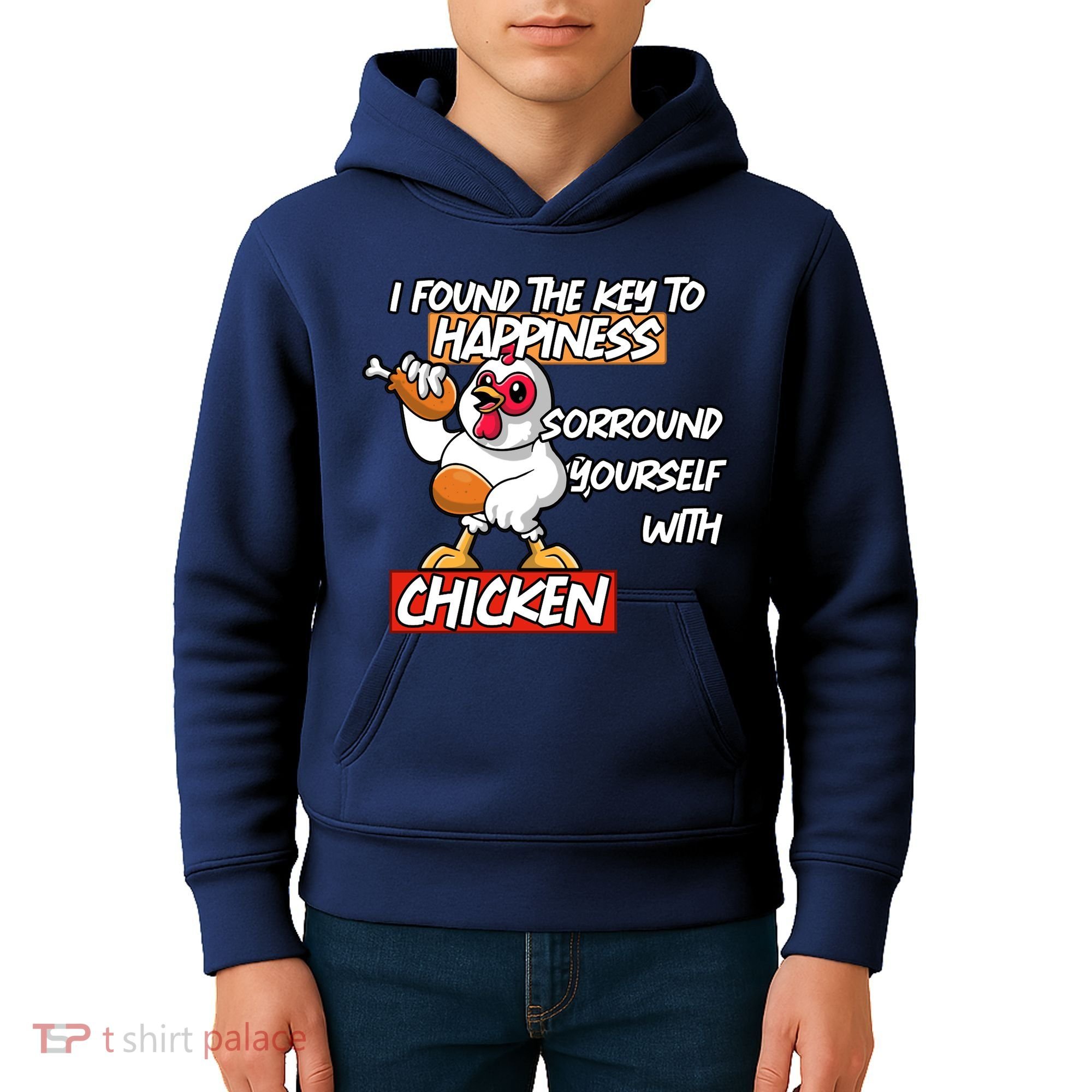 I Found The Key To Happiness, Surround Yourself With Chickens Kids Hoodie