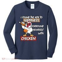 I Found The Key To Happiness, Surround Yourself With Chickens Kids Long Sleeve Shirt thumb 0