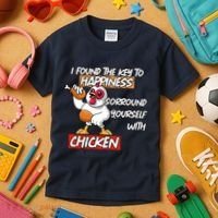 I Found The Key To Happiness, Surround Yourself With Chickens Kids T-Shirt thumb 3