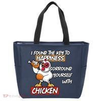 I Found The Key To Happiness, Surround Yourself With Chickens Tote Bag thumb 0