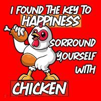 I Found The Key To Happiness, Surround Yourself With Chickens Santa Hat thumb 1