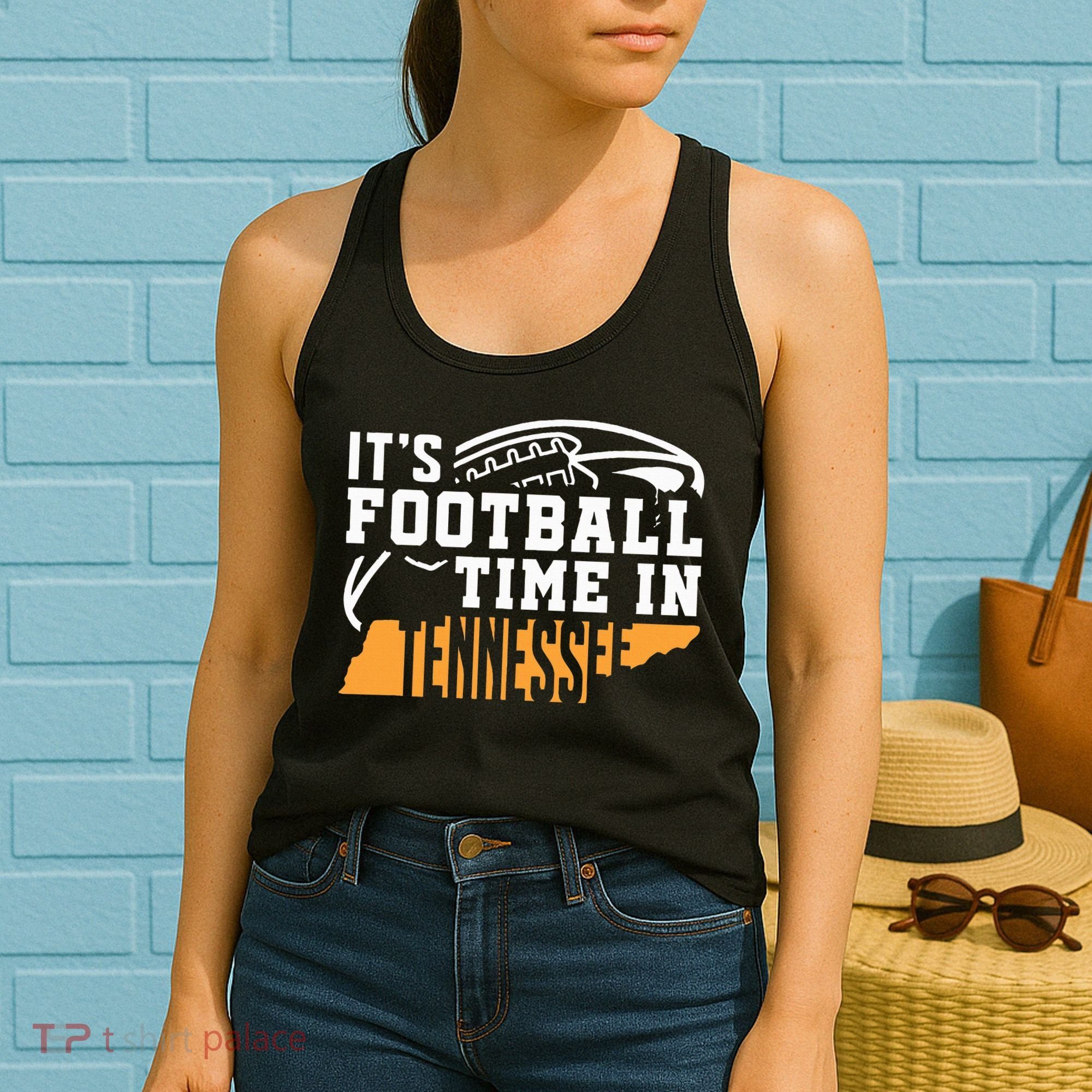 ItS Football Time In Tennessee Orange And White Women's Tank Top