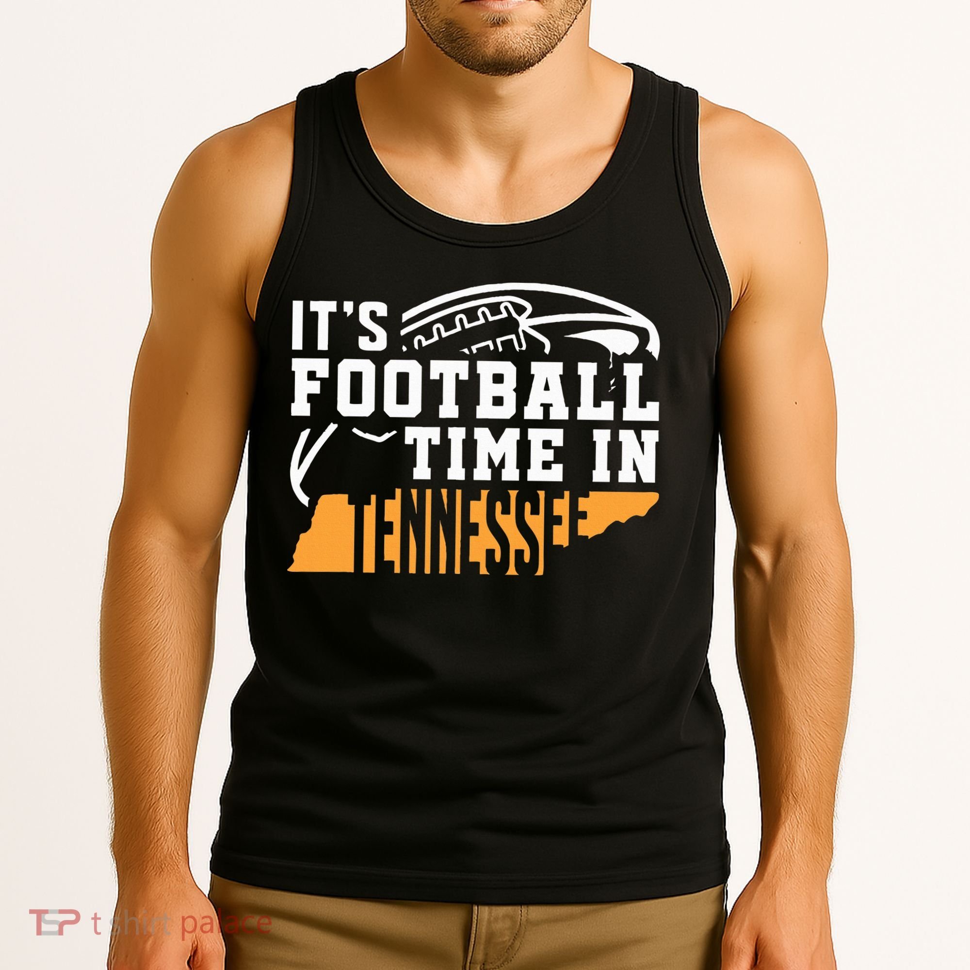 ItS Football Time In Tennessee Orange And White Tank Top