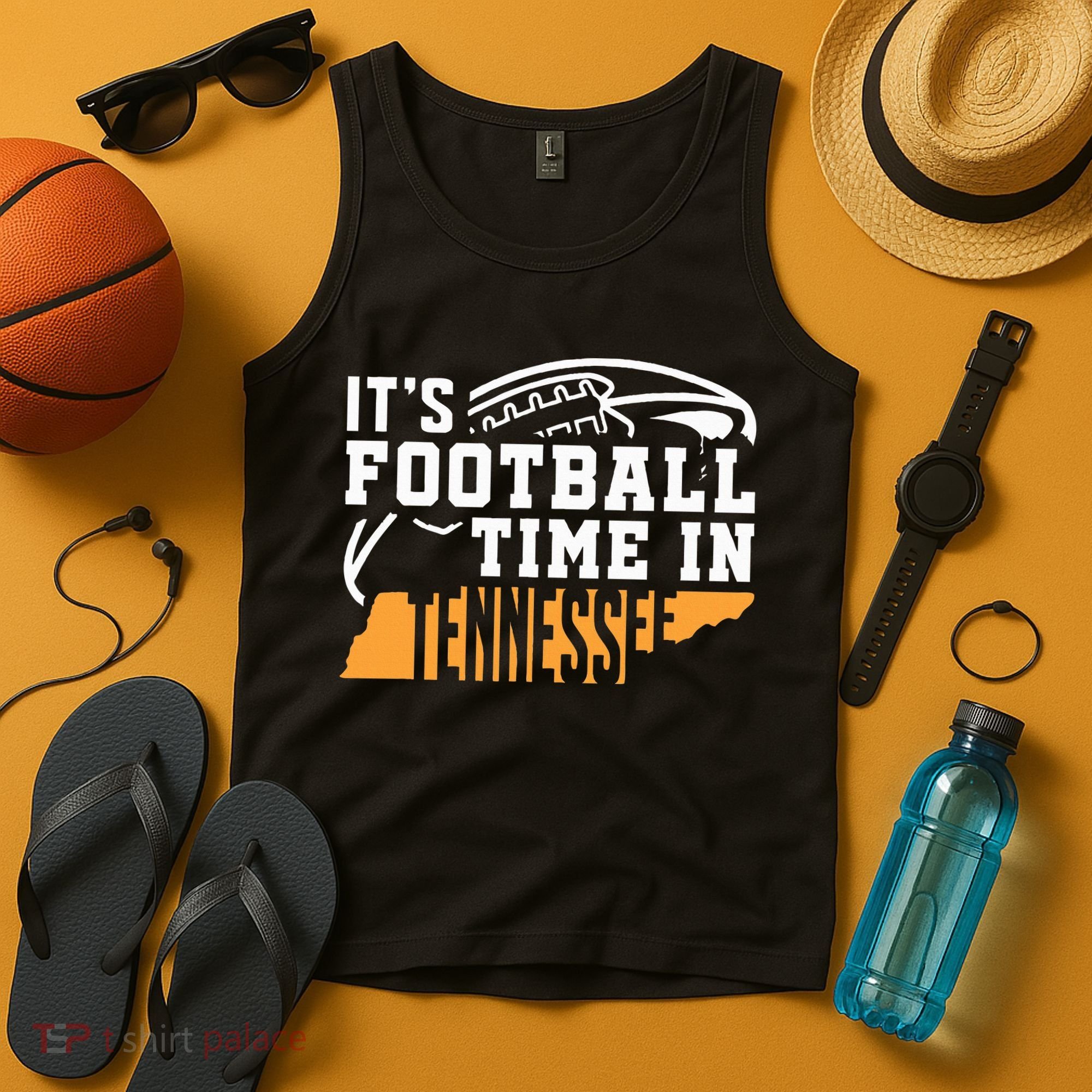 ItS Football Time In Tennessee Orange And White Tank Top