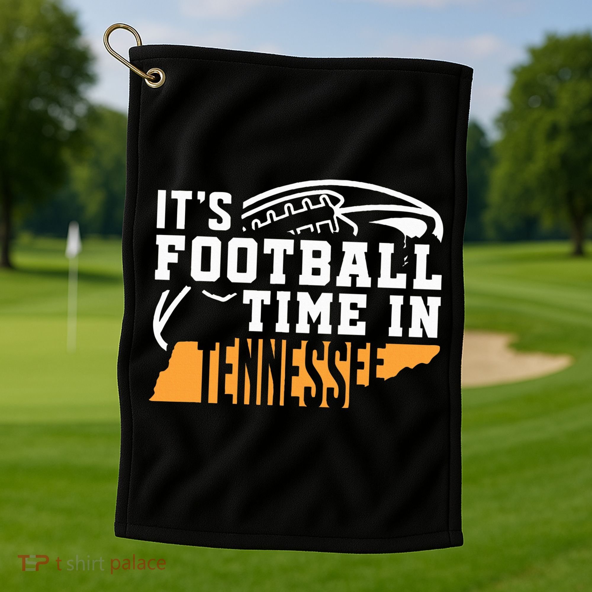 ItS Football Time In Tennessee Orange And White Golf Towel