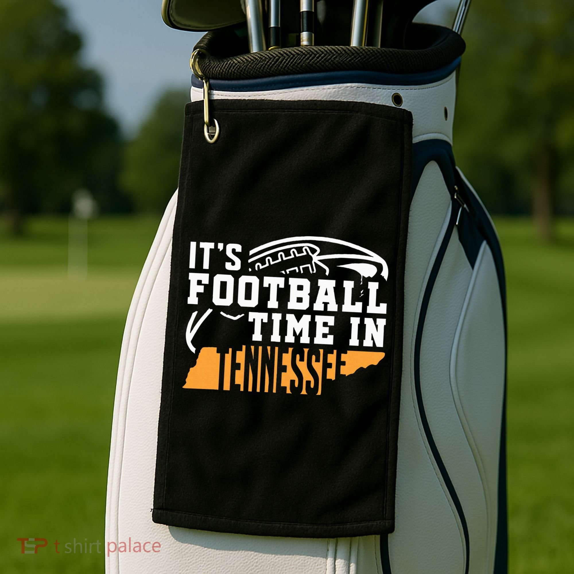 ItS Football Time In Tennessee Orange And White Golf Towel
