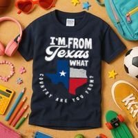 I'm From Texas What Country Are From Proud Texan Kids T-Shirt thumb 3