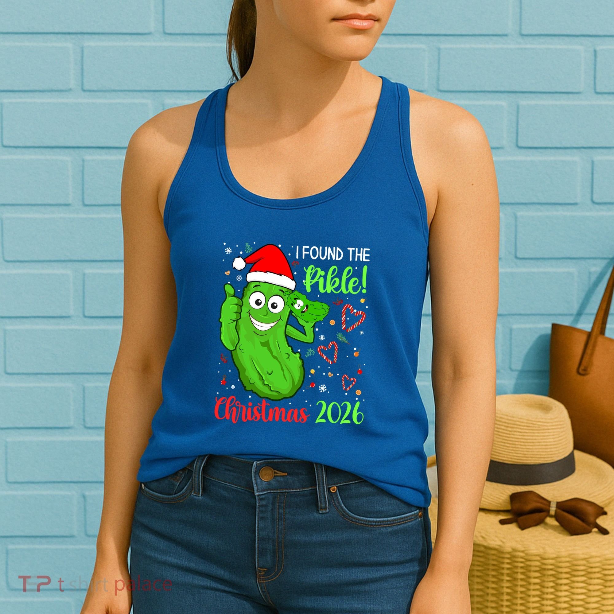 I Found The Pickle Christmas 2026 Funny Xmas Party Meaningful Gift Women's Tank Top
