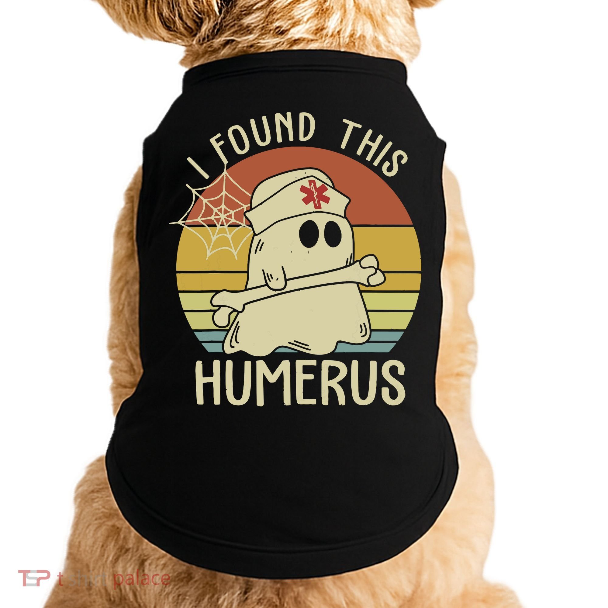 I Found This Humerus Halloween Nurse Nursing Ghost Humorous Doggie Tank