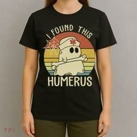 I Found This Humerus Halloween Nurse Nursing Ghost Humorous T-Shirt thumb 4