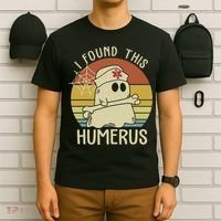 I Found This Humerus Halloween Nurse Nursing Ghost Humorous T-Shirt thumb 6