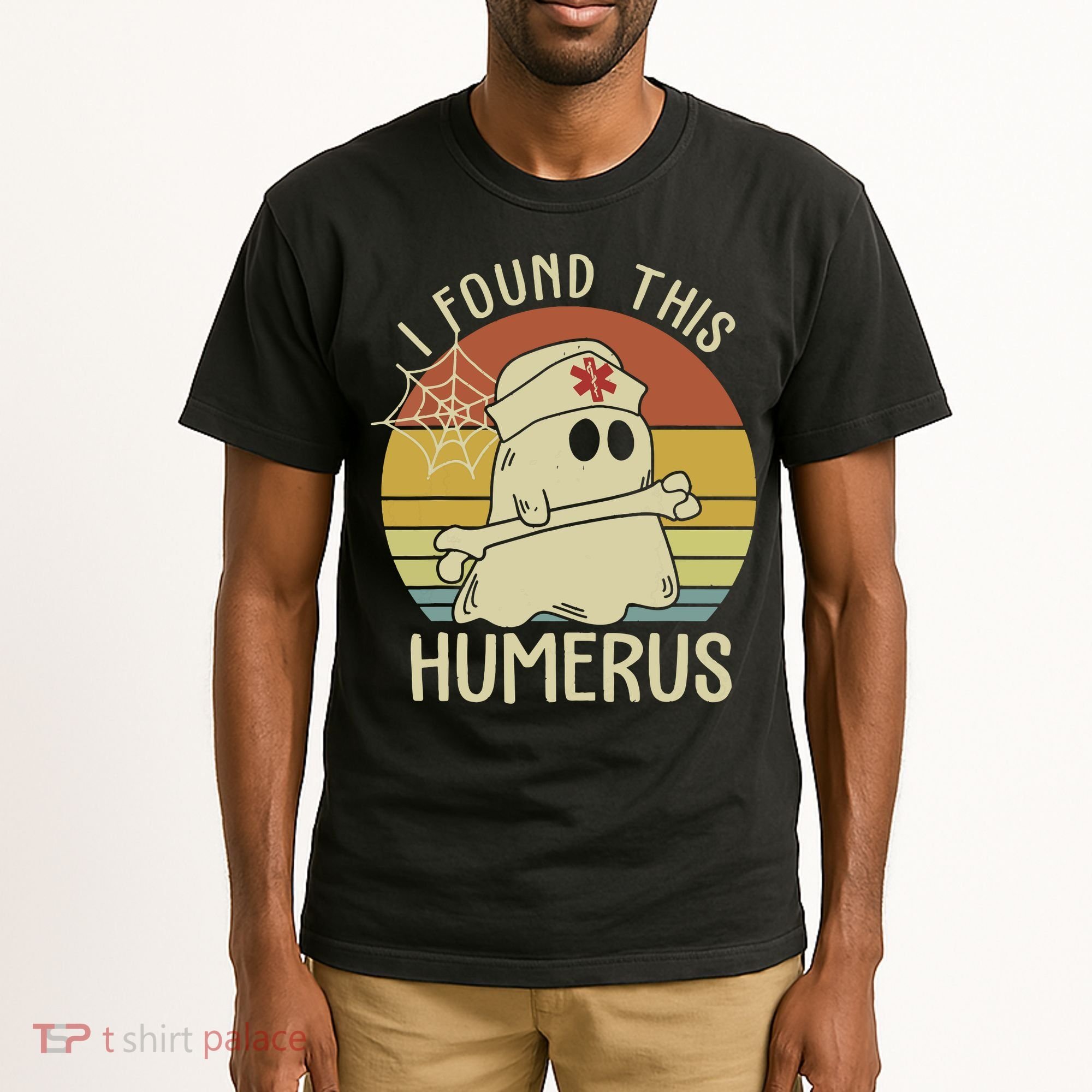 I Found This Humerus Halloween Nurse Nursing Ghost Humorous Tall T-Shirt